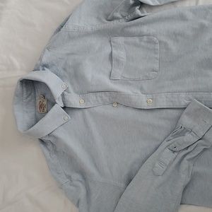 FAHERTY men's, size M light blue stretch oxford button down shirt